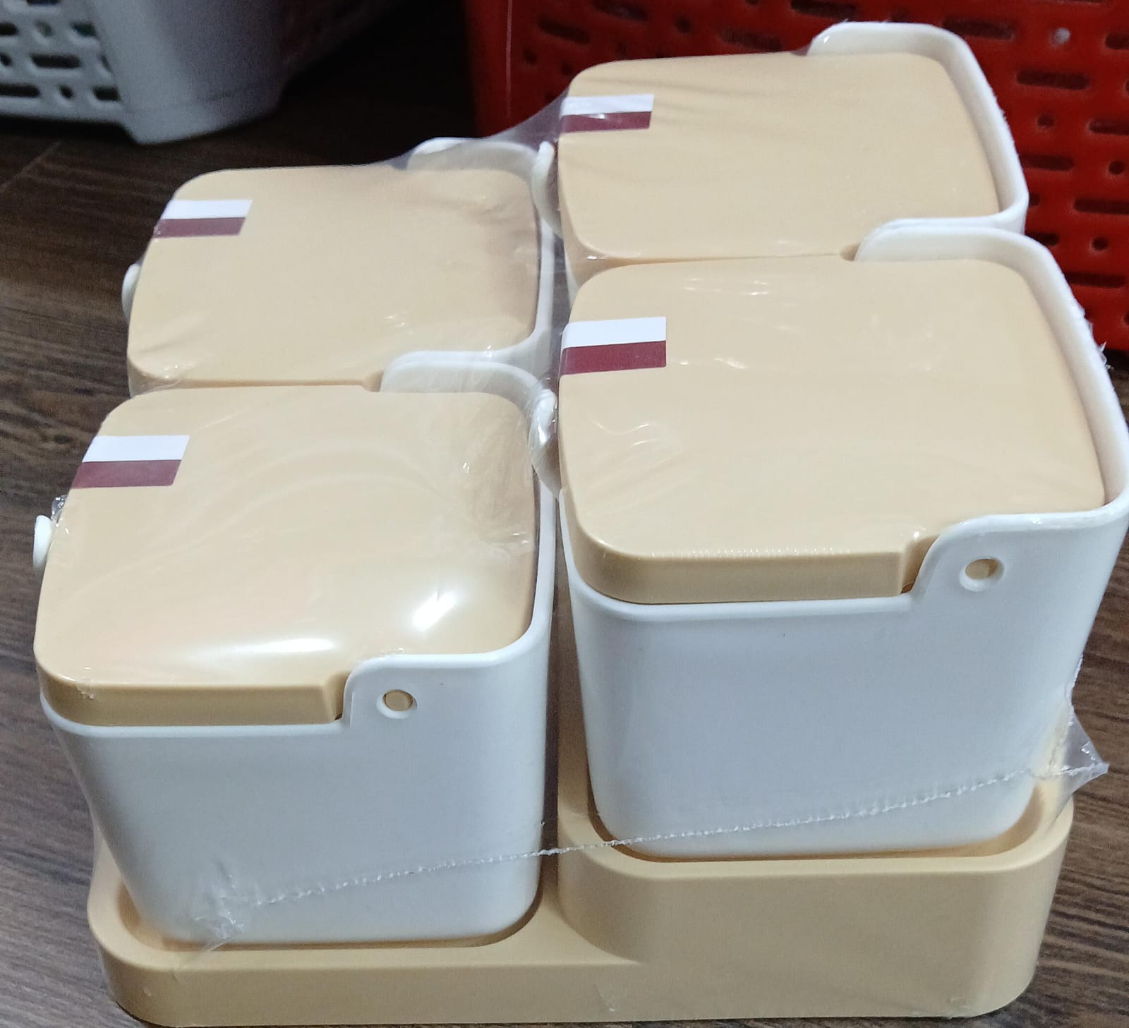 Set Of 4 Kitchen Spice Jar Seasoning Box, Kitchen Spice Organizer Case, Salt Jar Kitchen Storage Organizer Set Of 4 Kitchen Spice Jar Seasoning Box, Kitchen Spice Organizer Case, Salt Jar Kitchen Storage Organizer